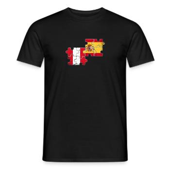 Peru Spain Vintage Flag Spanish Peruvian - Men's T-Shirt - black - Front - AI Model Male 178 light (178cm)