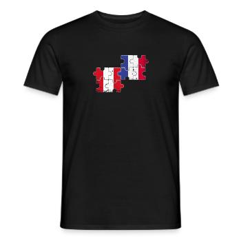 Peru Frankreich Vintage Flagge Franzose Peruaner - Männer T-Shirt - Schwarz - Vorne - AI Model Male 178 light (178cm)