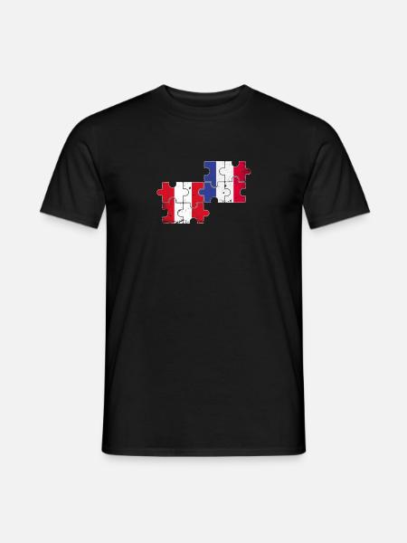 Pérou France Vintage drapeau Français péruvien - T-shirt homme - noir