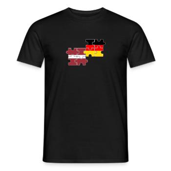 Latvia Germany Flag German Latvian - Men's T-Shirt - black - Front - AI Model Male 178 light (178cm)