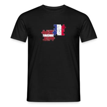 Latvia France Vintage Flag Latvian - Men's T-Shirt - black - Front - AI Model Male 178 light (178cm)