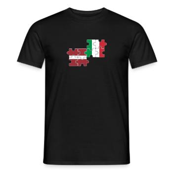Lettonie Italie Drapeau Italie Lettonie - T-shirt homme - noir - Devant - AI Model Male 178 light (178cm)