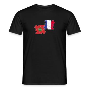 Maroc France Drapeau Français Marocains - T-shirt homme - noir - Devant - AI Model Male 178 light (178cm)