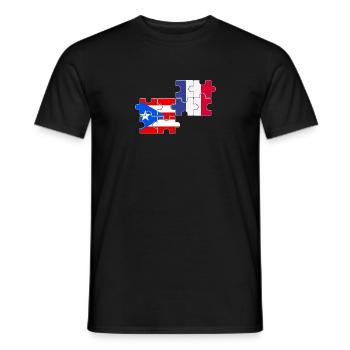 Puerto Rico France Flag Puerto Rican - Men's T-Shirt - black - Front - AI Model Male 178 light (178cm)