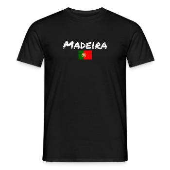 Madère Portugal Vintage drapeau portugais - T-shirt homme - noir - Devant - AI Model Male 178 light (178cm)
