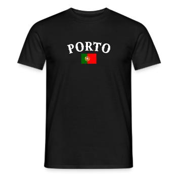 Porto Portugal Portuguese Flag Portuguese - Men's T-Shirt - black - Front - AI Model Male 178 light (178cm)