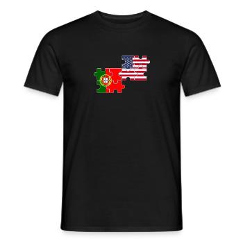 Portugal États-Unis Drapeau Américain Portugais - T-shirt homme - noir - Devant - AI Model Male 178 light (178cm)