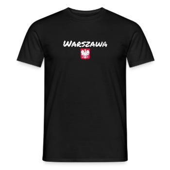 Warszawa Vintage Pologne polonais drapeau mât - T-shirt homme - noir - Devant - AI Model Male 178 light (178cm)