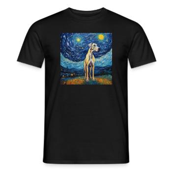 Great Dane Starry Night - Men's T-Shirt - black - Front - AI Model Male 178 light (178cm)