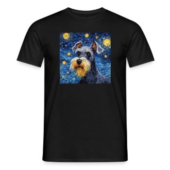 Schnauzer nain Nuit étoilée - T-shirt homme - noir - Devant - AI Model Male 178 light (178cm)
