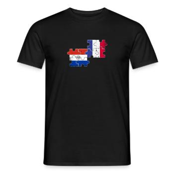 Paraguay Frankreich Vintage Flagge Paraguayer - Männer T-Shirt - Schwarz - Vorne - AI Model Male 178 light (178cm)