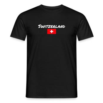 Switzerland Schweiz Schweizerische Flagge - Männer T-Shirt - Schwarz - Vorne - AI Model Male 178 light (178cm)