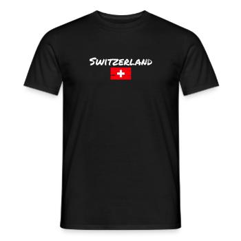 Suisse Vintage Suisse Drapeau Suisse - T-shirt homme - noir - Devant - AI Model Male 178 light (178cm)