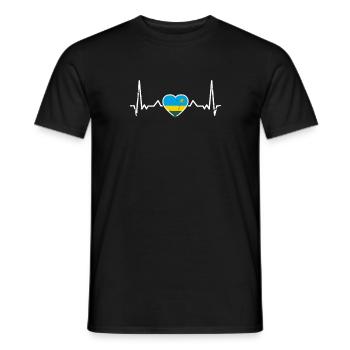 Rwanda Vintage Herzschlag Ruandische Flagge - Männer T-Shirt - Schwarz - Vorne - AI Model Male 178 light (178cm)