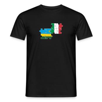 Ruanda Italien Flagge Italiener Ruandese - Männer T-Shirt - Schwarz - Vorne - AI Model Male 178 light (178cm)