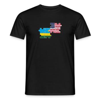 Rwanda USA Flagge Amerikanisch Ruandisch - Männer T-Shirt - Schwarz - Vorne - AI Model Male 178 light (178cm)