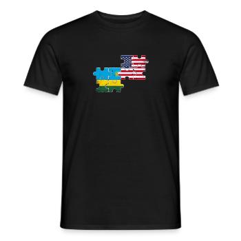 Rwanda USA Vintage Flagge Amerikanisch Ruandisch - Männer T-Shirt - Schwarz - Vorne - AI Model Male 178 light (178cm)