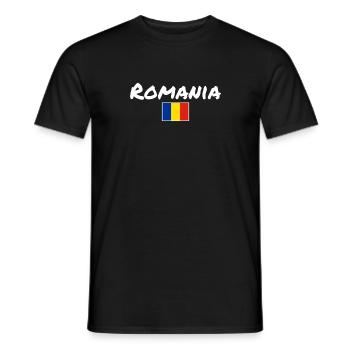 Romania Romania Romanian Flag Romanian - Men's T-Shirt - black - Front - AI Model Male 178 light (178cm)
