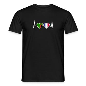 Zambie France Vintage Heartbeat drapeau - T-shirt homme - noir - Devant - AI Model Male 178 light (178cm)