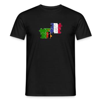 Sambia Frankreich Vintage Flagge Franzose Sambier - Männer T-Shirt - Schwarz - Vorne - AI Model Male 178 light (178cm)