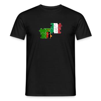 Sambia Italien Vintage Flagge Italiener Sambier - Männer T-Shirt - Schwarz - Vorne - AI Model Male 178 light (178cm)