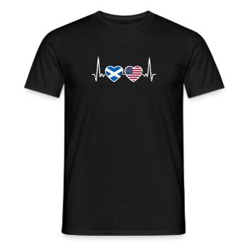Scotland USA Vintage Heartbeat Flag - Men's T-Shirt - black - Front - AI Model Male 178 light (178cm)