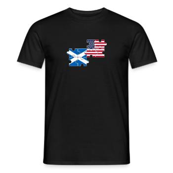 Scotland, USA, Flag, American, Scottish - Men's T-Shirt - black - Front - AI Model Male 178 light (178cm)