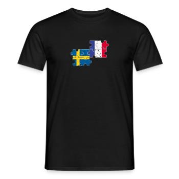 Suède France Vintage drapeau Suède - T-shirt homme - noir - Devant - AI Model Male 178 light (178cm)