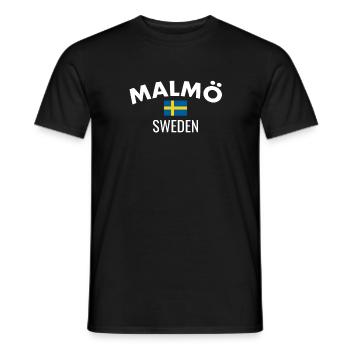 Malmö Sweden Schweden Schwedische Flagge Schwede - Männer T-Shirt - Schwarz - Vorne - AI Model Male 178 light (178cm)