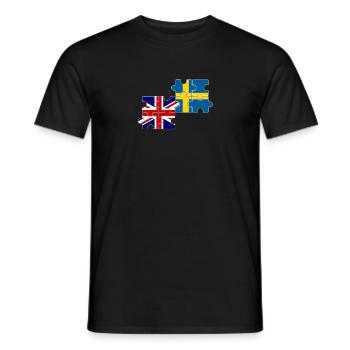 Suède Royaume-Uni Drapeau Suède britannique - T-shirt homme - noir - Devant - AI Model Male 178 light (178cm)