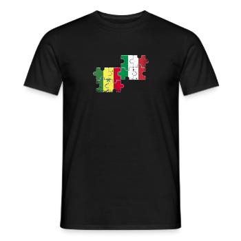 Senegal Italy Vintage Flag Senegalese - Men's T-Shirt - black - Front - AI Model Male 178 light (178cm)