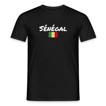 Sénégal Sénégal Drapeau du Sénégal - T-shirt homme - noir - Devant - AI Model Male 178 light (178cm)