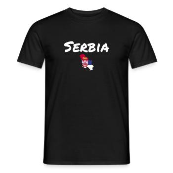 Serbie Carte Serbie Drapeau serbe Serbie - T-shirt homme - noir - Devant - AI Model Male 178 light (178cm)