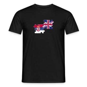 Serbia UK Flag British Serb - Men's T-Shirt - black - Front - AI Model Male 178 light (178cm)