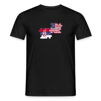 Serbia USA Flag American Serb - Men's T-Shirt - black - Front - AI Model Male 178 light (178cm)