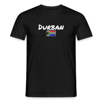 Flag of Durban, South Africa, South Africa - Men's T-Shirt - black - Front - AI Model Male 178 light (178cm)