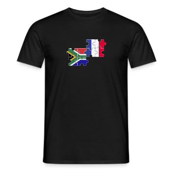 South Africa France Flag French South African - Men's T-Shirt - black - Front - AI Model Male 178 light (178cm)