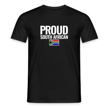 Proud South African South Africa Flag - Men's T-Shirt - black - Front - AI Model Male 178 light (178cm)