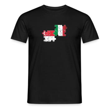 Singapur Italien Vintage Flagge Singapurer - Männer T-Shirt - Schwarz - Vorne - AI Model Male 178 light (178cm)
