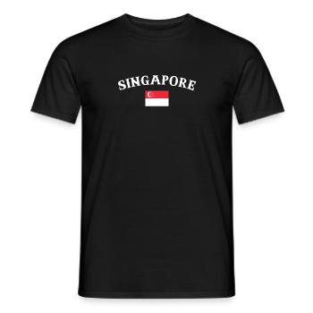 Singapore Singapur Singapurische Flagge Singapurer - Männer T-Shirt - Schwarz - Vorne - AI Model Male 178 light (178cm)