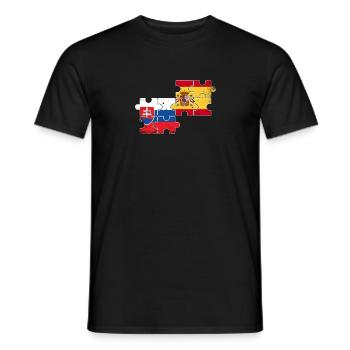 Slovakia Spain Vintage Flag Spanish Slovak - Men's T-Shirt - black - Front - AI Model Male 178 light (178cm)