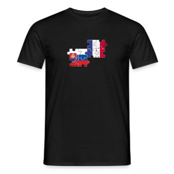 Slovakia France Vintage Flag Slovak - Men's T-Shirt - black - Front - AI Model Male 178 light (178cm)