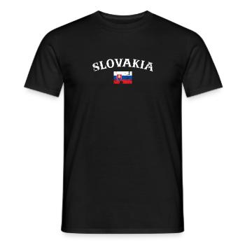 Slovakia Vintage Slowakische Flagge Slowake - Männer T-Shirt - Schwarz - Vorne - AI Model Male 178 light (178cm)