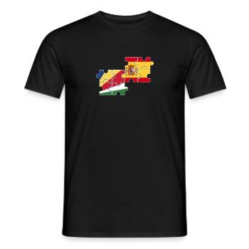 Seychelles Espagne Drapeau Espagnols Seychelles - T-shirt homme - noir - Devant - AI Model Male 178 light (178cm)