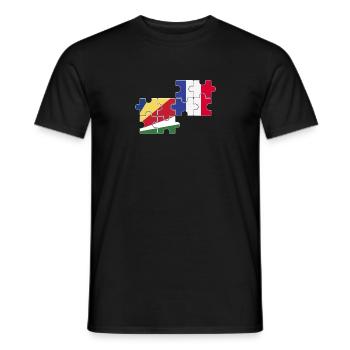 Seychelles France Flag French Seychelles - Men's T-Shirt - black - Front - AI Model Male 178 light (178cm)