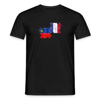 Liechtenstein France Vintage drapeau - T-shirt homme - noir - Devant - AI Model Male 178 light (178cm)