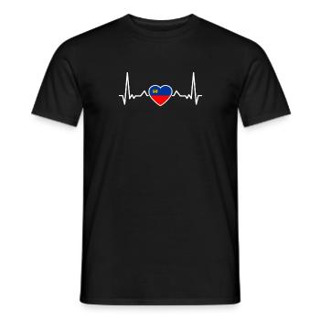 Liechtenstein Herzschlag Liechtensteiner Flagge - Männer T-Shirt - Schwarz - Vorne - AI Model Male 178 light (178cm)