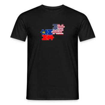 Liechtenstein USA Flagge Liechtensteiner - Männer T-Shirt - Schwarz - Vorne - AI Model Male 178 light (178cm)