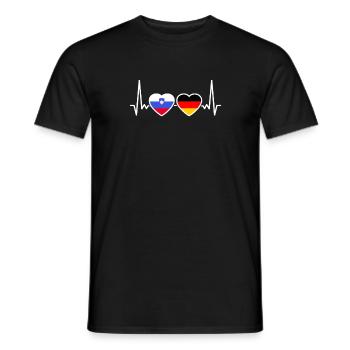Slovenia Germany Heartbeat Flag Slovenian - Men's T-Shirt - black - Front - AI Model Male 178 light (178cm)