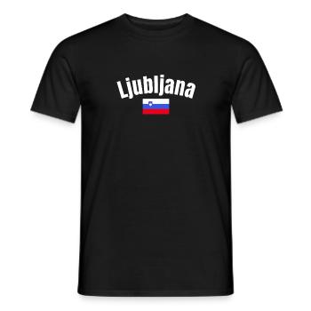 Ljubljana, Slovénie, Drapeau slovène, Slovène - T-shirt homme - noir - Devant - AI Model Male 178 light (178cm)